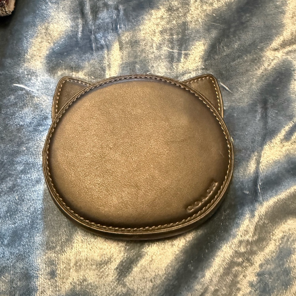 Coach Black Cat Leather Coin Pouch - Picture 3 of 3